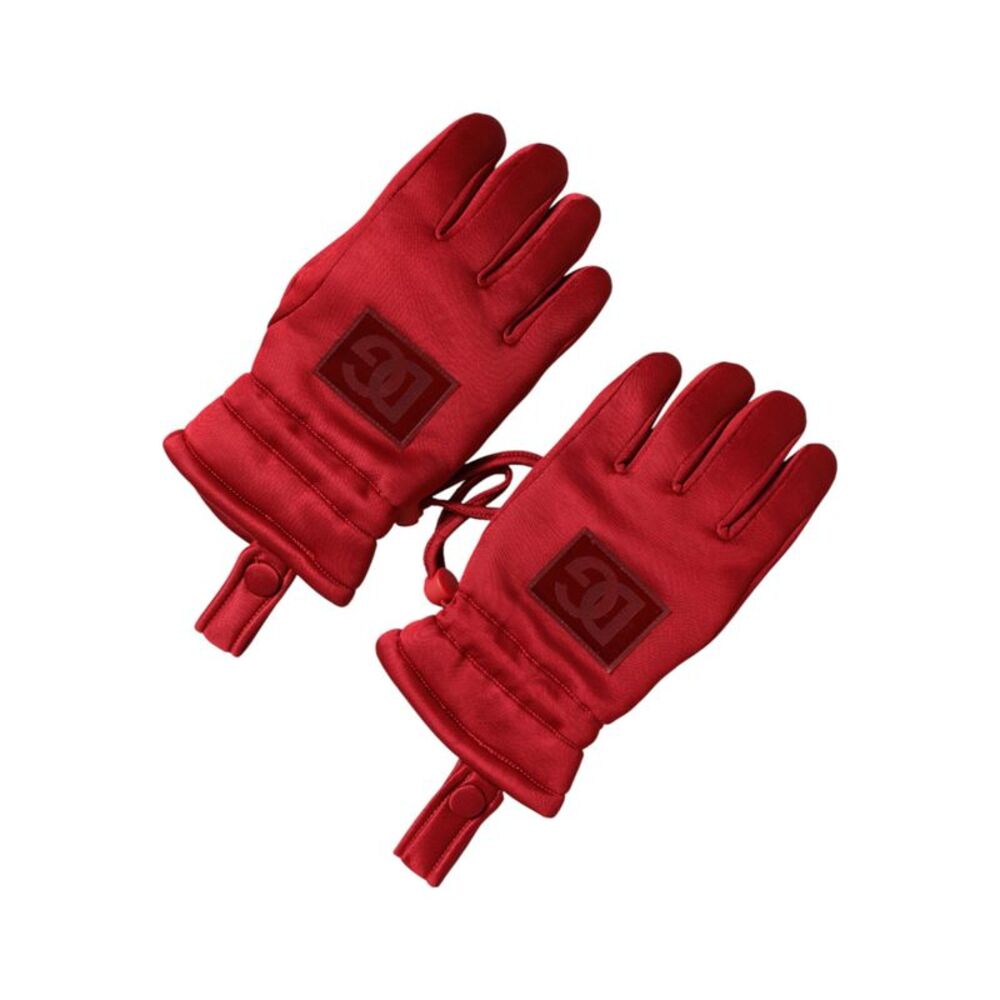 Dolce & Gabbana Red Viscose Motorcycle Biker Mitten Men's Gloves